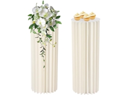 Conjunto De 2 Colunas De Papel Dobráveis, Colunas Decorativas, Suporte Para Flores, Redondas