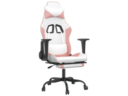 Conjunto 1 Cadeira De Gaming Vidaxl Cor-de-rosa Couro Sintético (66 X 56 X 131 Cm)