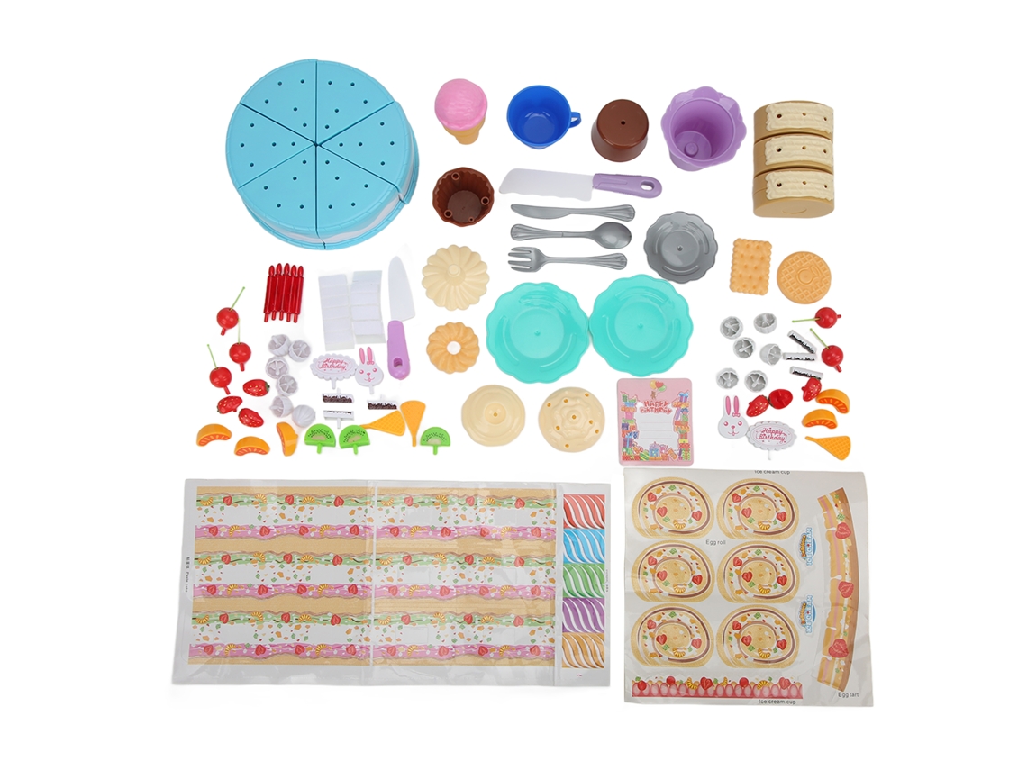 Juguete De Torta De Aniversário Cortável Diy Com Buracos Plástico Educativo Sem Cheiro Reutilizável Para Crianças +3