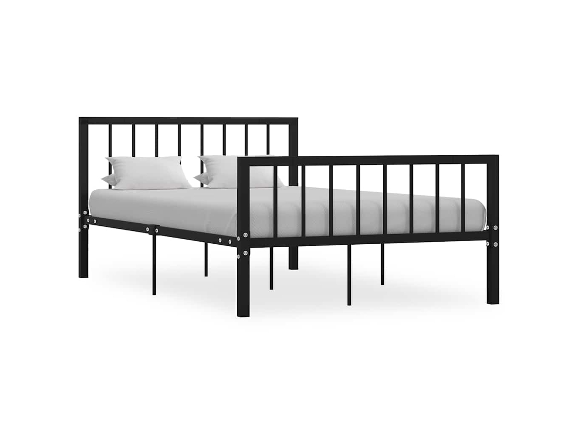 Vidaxl Estrutura De Cama 120x200 Cm Metal Preto