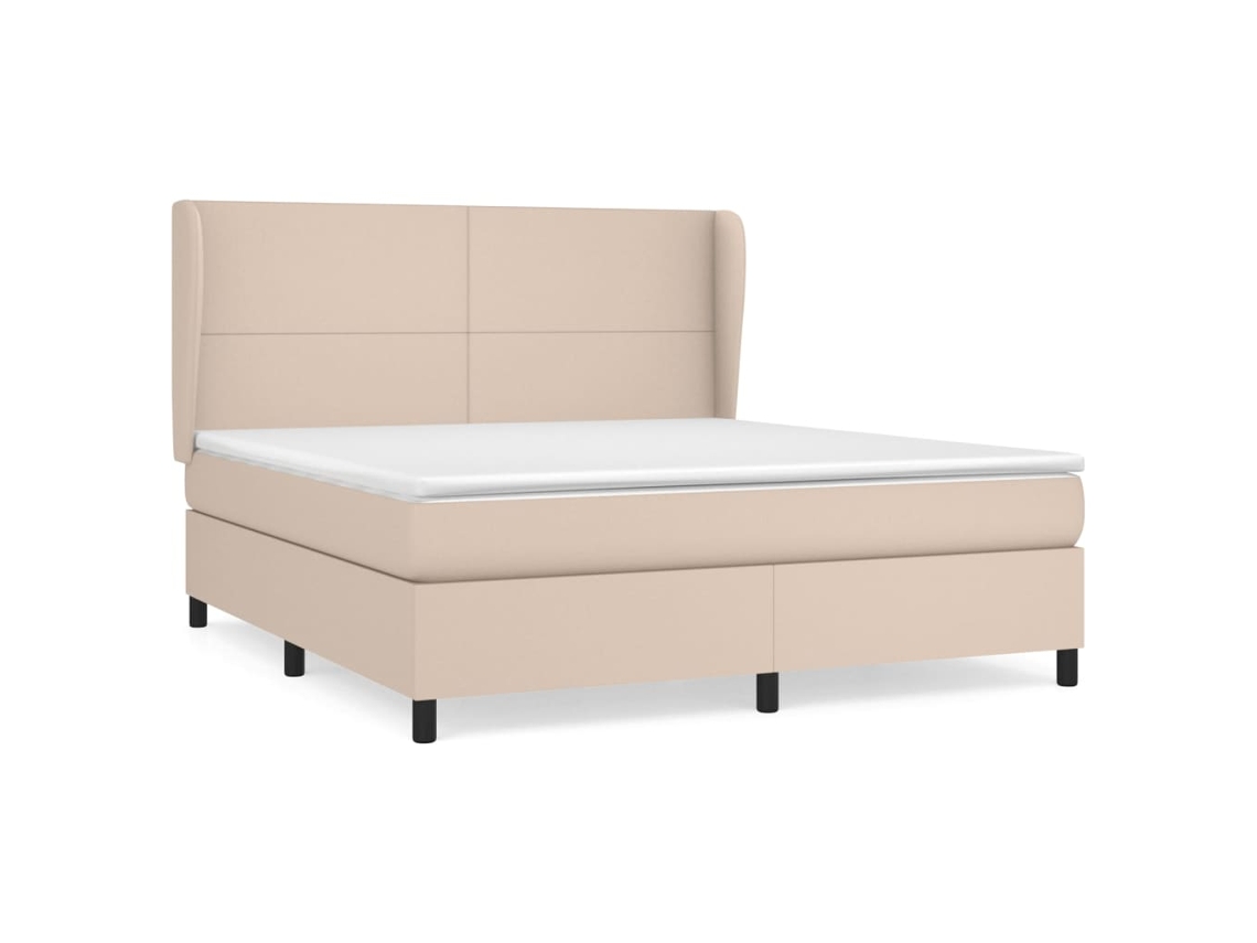 Cama Box Spring VIDAXL (Castanho - Couro Artificial - 203 x 183 x 128 cm)