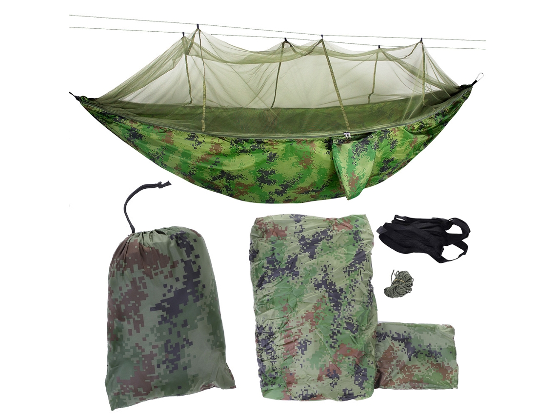Redinha Portátil Camping com Mosquiteiro Camuflagem