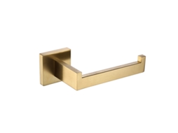Dourado, Porta papel Higiênico em Níquel Escovado, Dispensador de Rolo com Suporte de Parede para Banheiro e Cozinha, Stai AQUAFORGE
