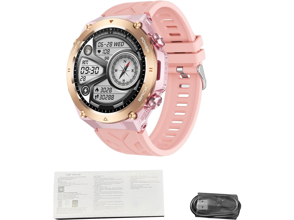 Smartwatch Fitness, 100 Modos Esportivos, 1,45 Polegadas, Com Gps