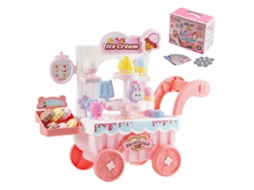 Vevor Sorvete Carrinho 435 x 180 x 360 mm com 27 acessórios infantis, rosa