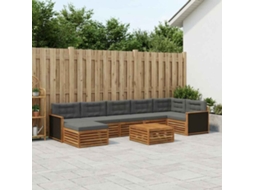 Vidaxl Conjunto De Sofás Para Exterior 8 Unid. Natural E Antracite