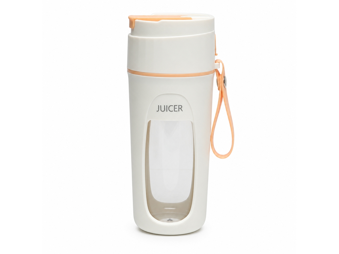Liquidificadora Portátil Recarregável Laranja, Copo Para Sumos Com 8 Lâminas E Palhinha, Para Casa E Viagem