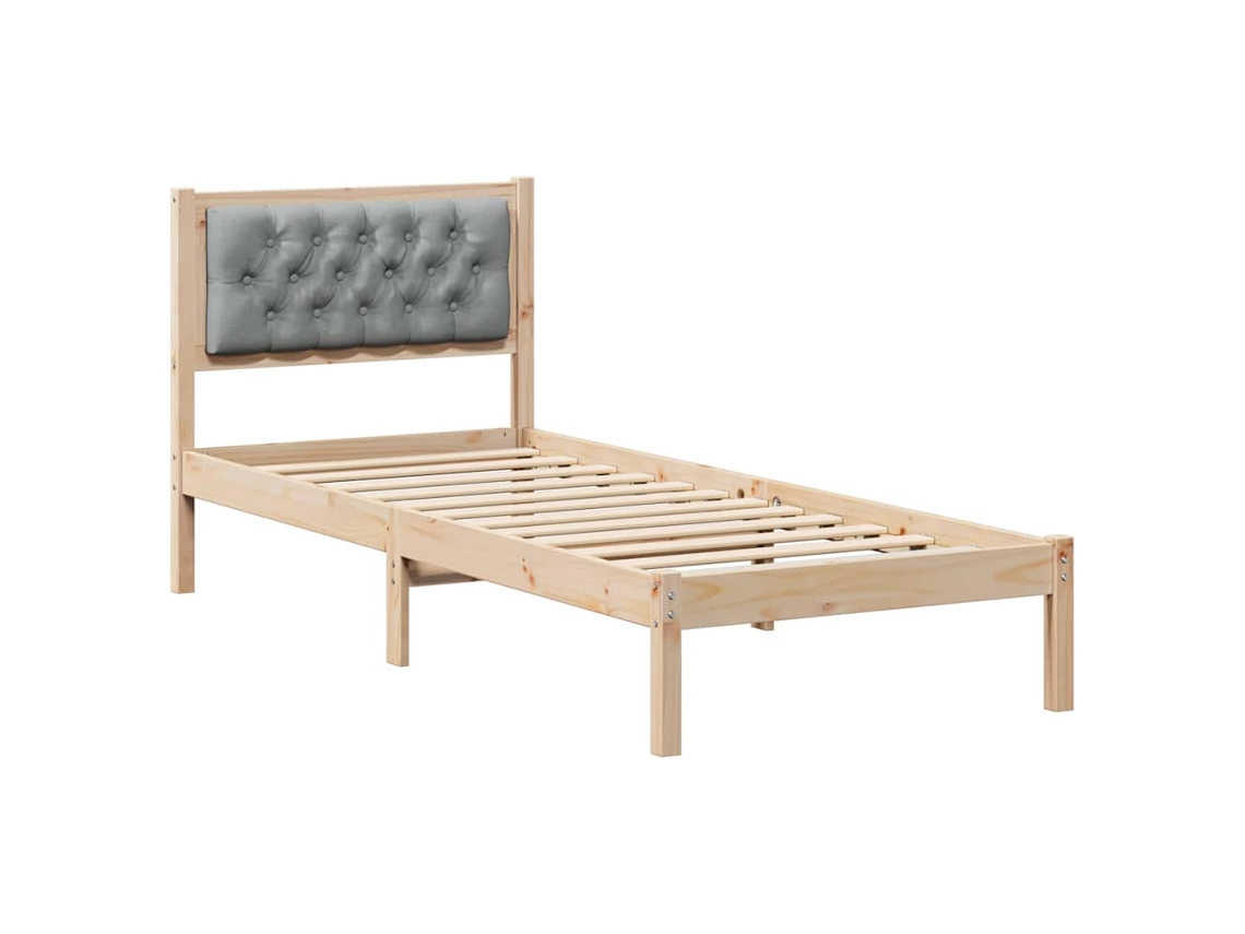 Estrutura da Cama com Cabeceira Cinzento Claro 80x200 cm MAISON EXCLUSIVE