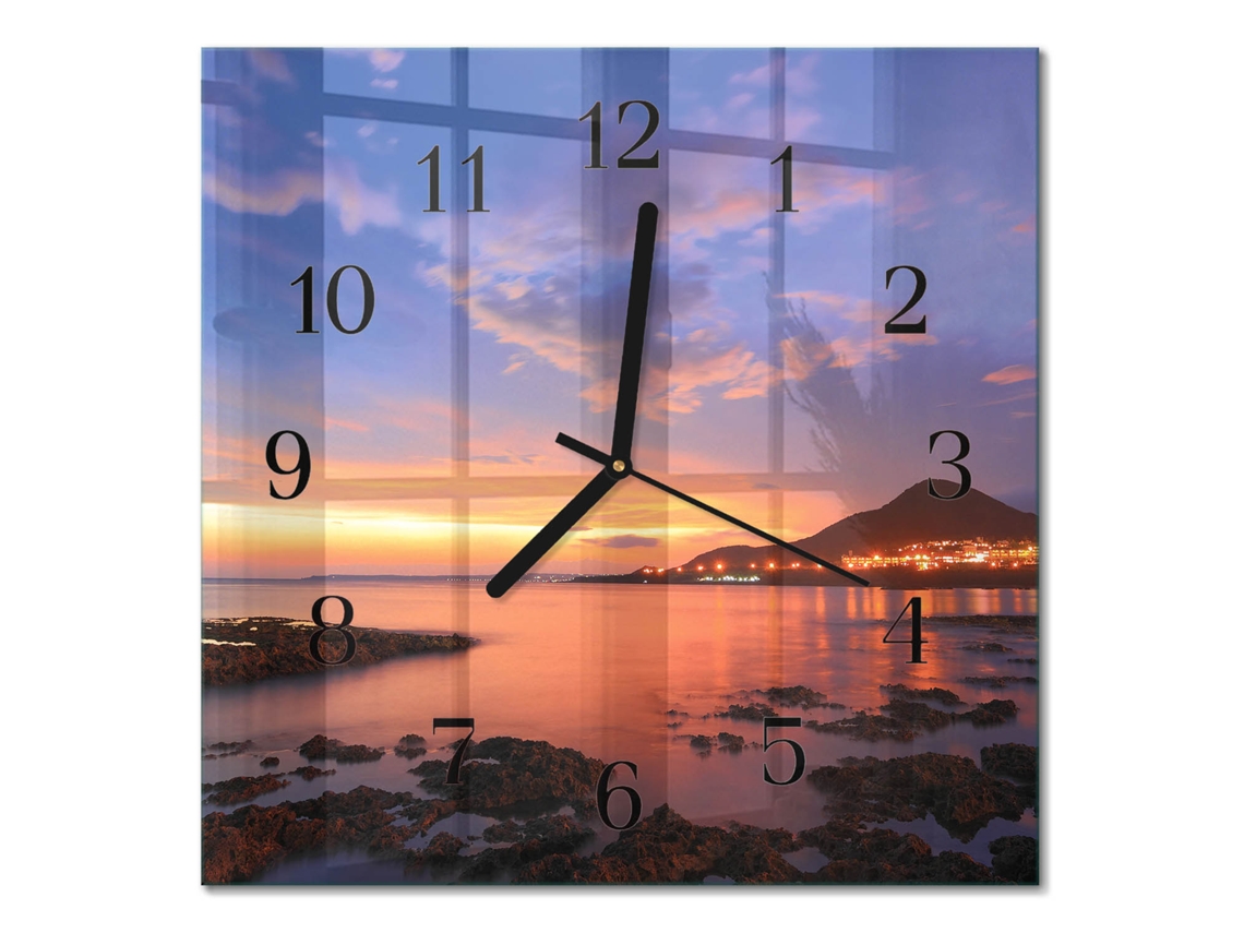 Relógio De Parede De Vidro Multicor Espelharte (30x30 Cm)