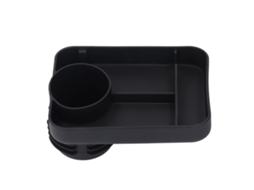 Primerox bandeja Silicone Multifuncional para Carrinho de Bebê com Porta copos e Compartimentos Preta