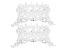 Suporte Para Canetas De Unhas Em Aço Inoxidável Com Design De Coroa Retro 2pcs Prata Para Salão De Beleza E Lar