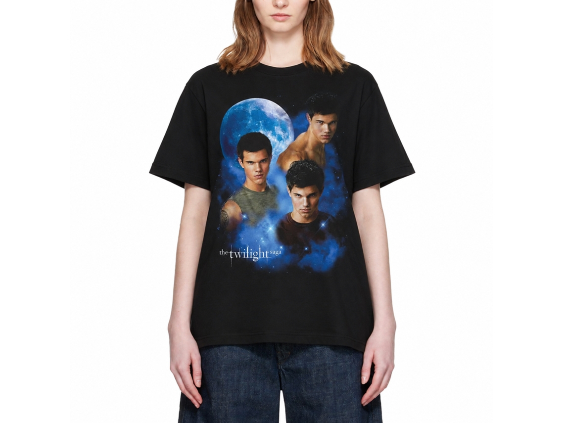 Rockinstone Twilight Movie Jacob And Moon Black Adult T-shirt Size:xxl