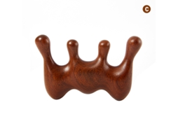 (c) Escova De Massagem De Madeira, Ferramenta De Raspagem E Massagem Corporal Em Sândalo Natural, Com Design De Dentes Largos