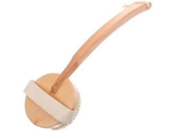Escova de banho com cabo longo para uso portátil.