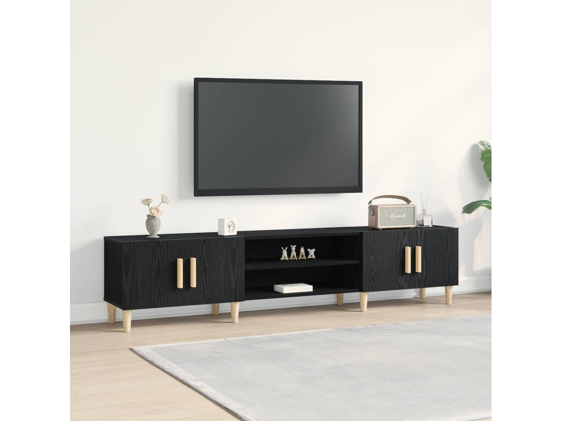 Vidaxl Gabinete Para Tv Carvalho Preto 180 X 31,5 X 40 Cm