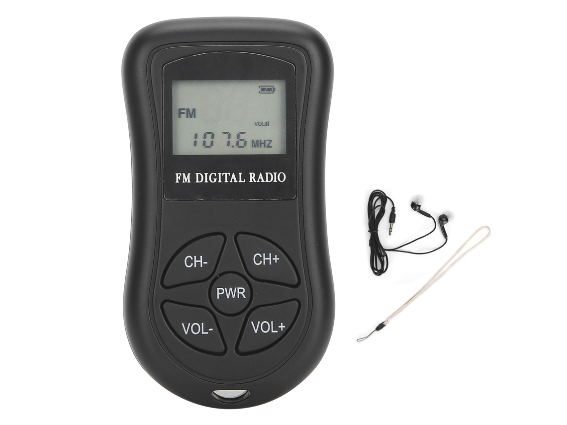 Aetheria rádio Portátil Profissional Kdka 600 Fm Estéreo com Display Lcd e Fone de Ouvido