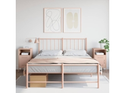Vidaxl Mesas De Cabeceira 2 Pcs 36x39x68 Cm Aço Rosa