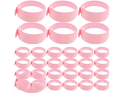 Pulseiras de Identificação Hospitalar em PVC Rosa, Macias e Confortáveis para Recém-nascidos, Embalagem de 100 Unidades