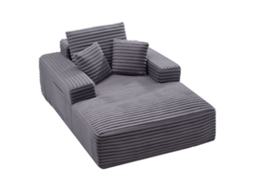 Sofá Cama Grande Móvel De Interior, 138cm Acolchoado Com Almofadas E Apoio De Braços, Conforto Profundo Para Sala De Estar Tekmaquinas