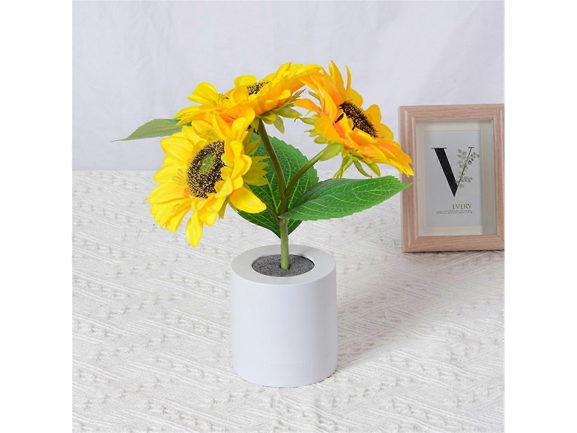 Luminária Noturna Led Recarregável em Formato de Girassol, Ideal para Decoração de Quarto Ou Mesa Cabeceira BRILVIBERA
