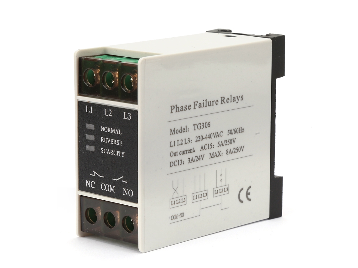 Relé Protector De Secuencia Trifásica Mini Tg30s 220-440v Ac Para Monitoreo De Voltaje