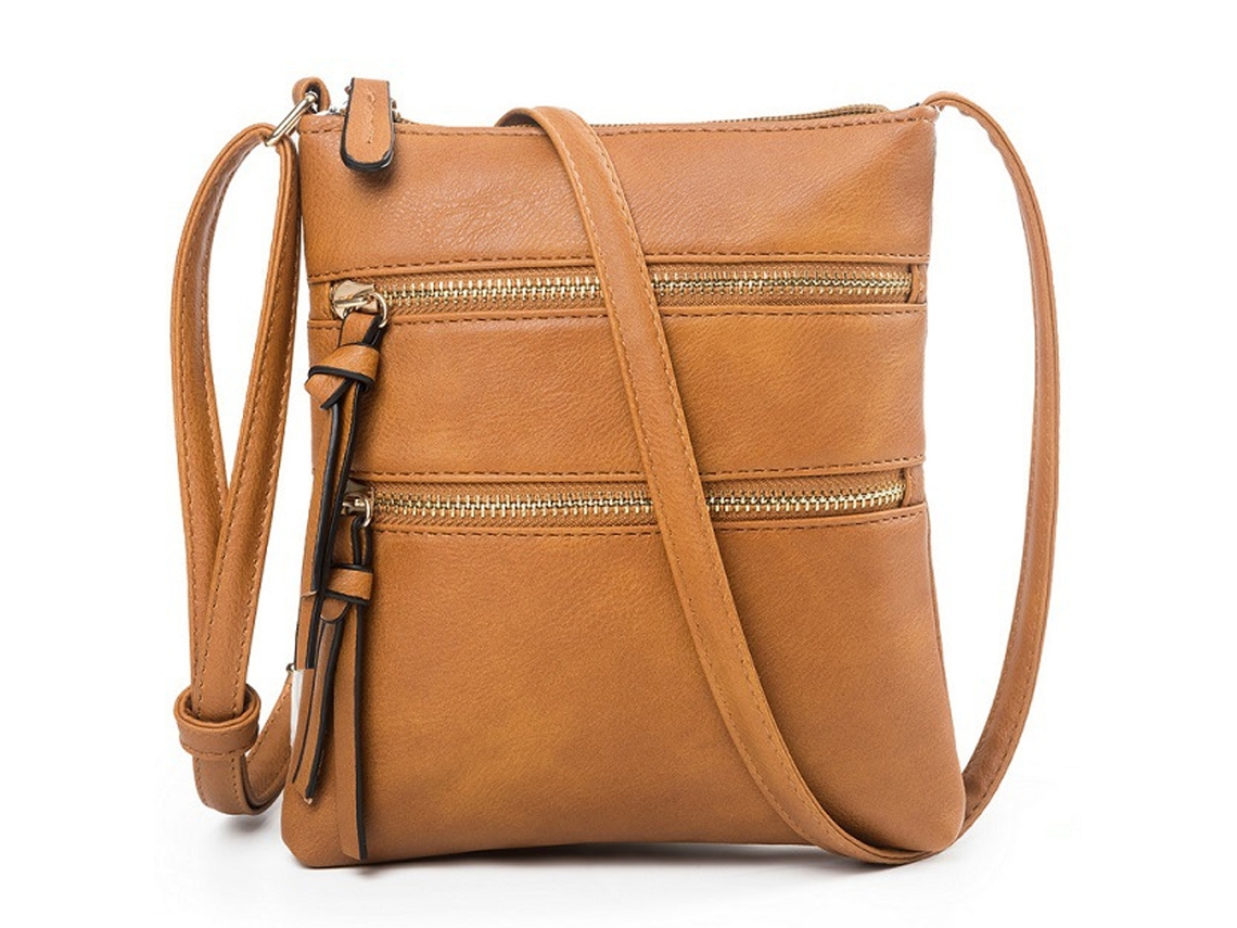 Bolsa De Viagem De Mulher Médias Pele Castanho (8.26x7.8x1.96polegadas)