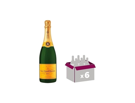 Champanhe Veuve Clicquot Brut Amarelo Cartão 75 Cl X 6