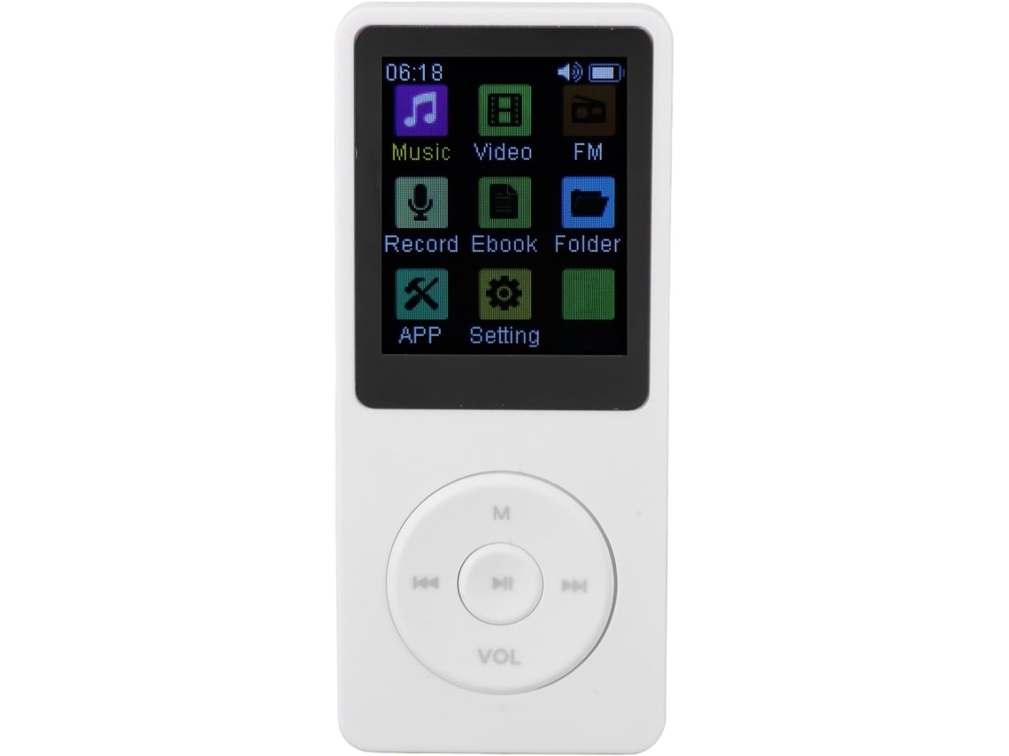 Reprodutor De Mp3 Com Tela Tft De 1,8 Polegadas, 7" (branco)