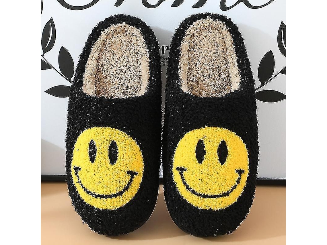 2026 pantuflas de Peluche Suave Rostro Sonriente para Parejas Abrigadas Invierno Interior Antideslizantes