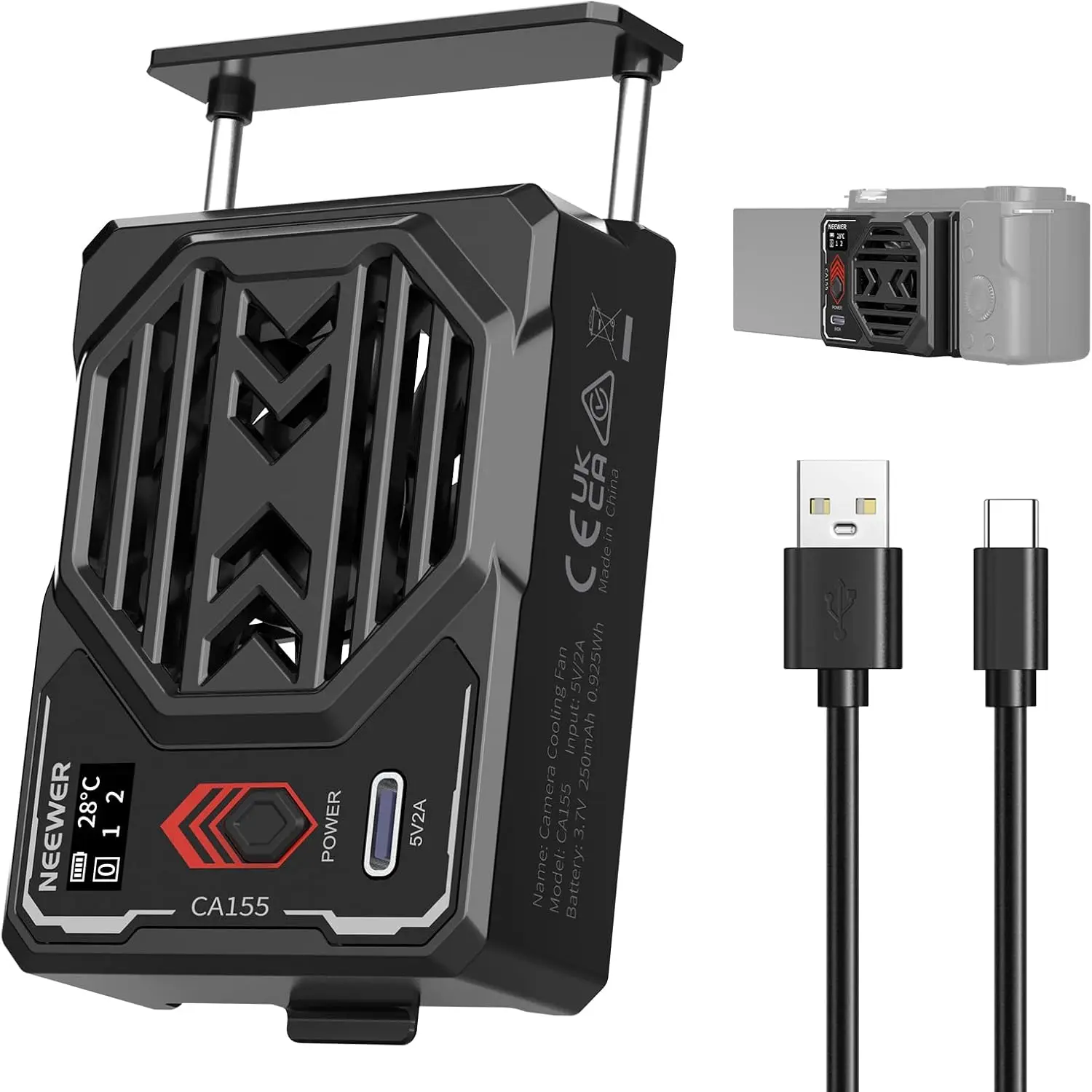 Ventilador De Resfriamento De Câmera Básico Com Bateria Mola Carregamento Tipo C, Resfriador Externo Compatível Com Sony Zv-e1 A6700 Ca155