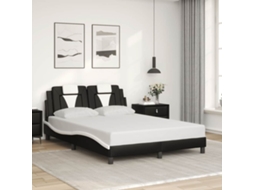 Vidaxl Estrutura De Cama Viana Sem Colchão 120x200 Couro Artif. Preto/branco