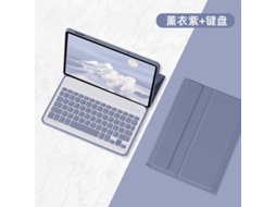 Capa Com Teclado Bluetooth Em Couro Compatível Com Ipad 10 De 10,9", Magnética, Cor Roxo