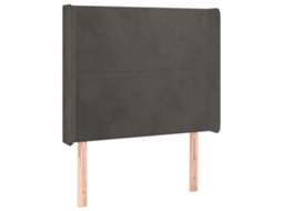 Cabeceira de Cama com Abas Veludo Cinzento Escuro MAISON EXCLUSIVE (83x16x118 cm)