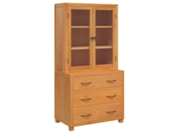 Conjunto 2 Armazenamento Moderno Vidaxl Castanho Madeira De Carvalho Maciça (80 X 50 X 160 Cm)