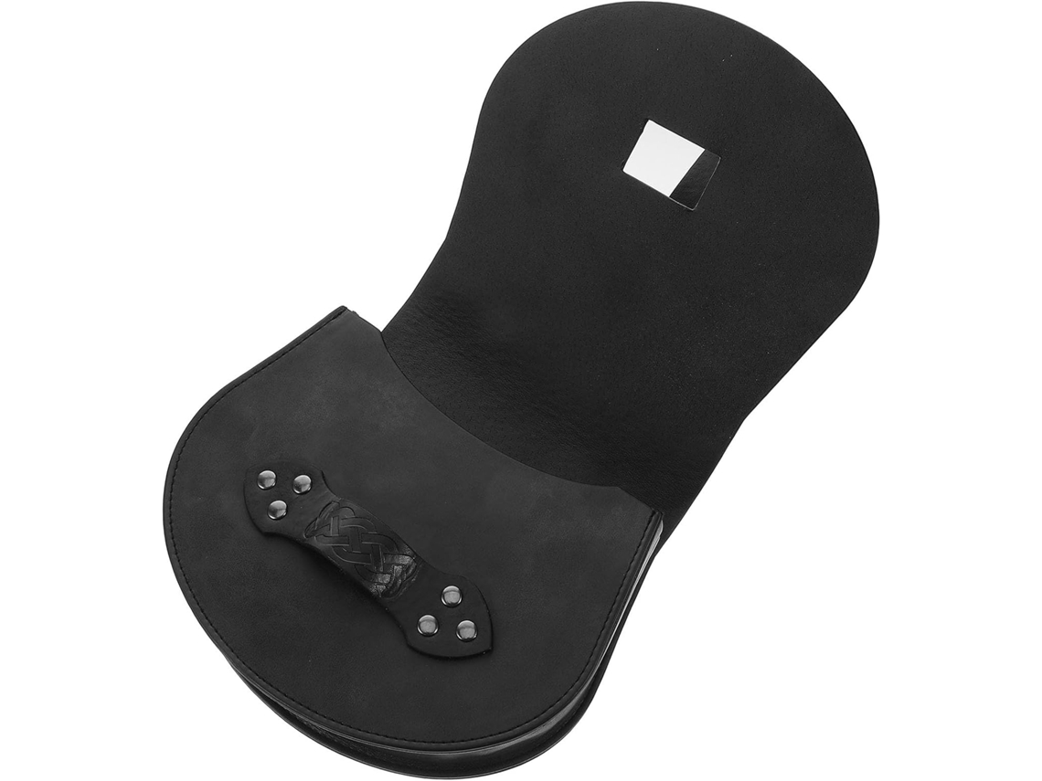 Bolsa De Cintura Viking Ciieeo, Em Couro Pu Preto Com Estampas Nórdicas, Bolsa Portátil Para Cosplay E Festivais.