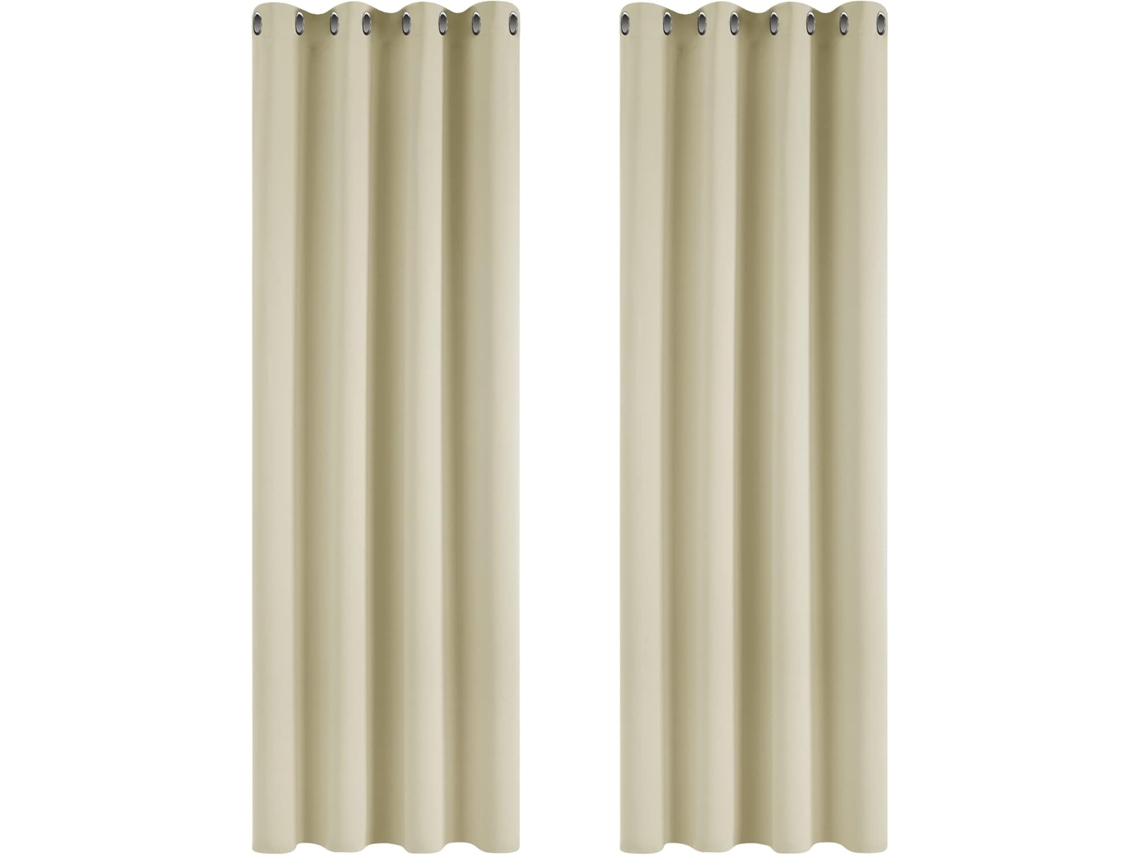 Cortinas Blackout Bege Supermacias Com Isolamento Térmico E Ilhós, Cortinas Blackout Para Sala De Estar, 46 X 54 Polegadas, 2 Painéis