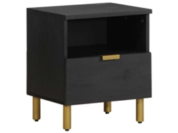 Vidaxl Mesa De Cabeceira 40x33x46 Cm Derivados De Madeira Preto