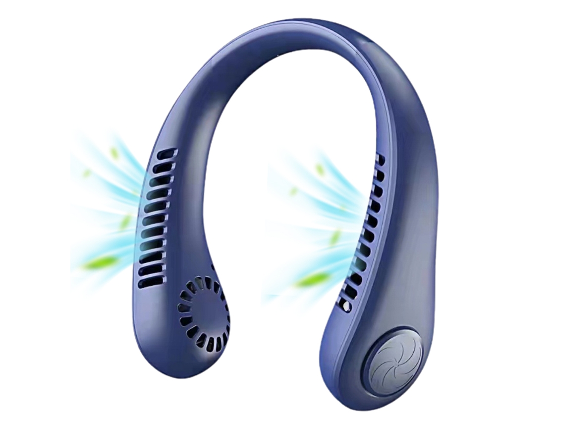 Ventilador de pescoço portátil sem lâmina, recarregável, silencioso, para esportes, ao ar livre, escritório, viagem | S/MARCA