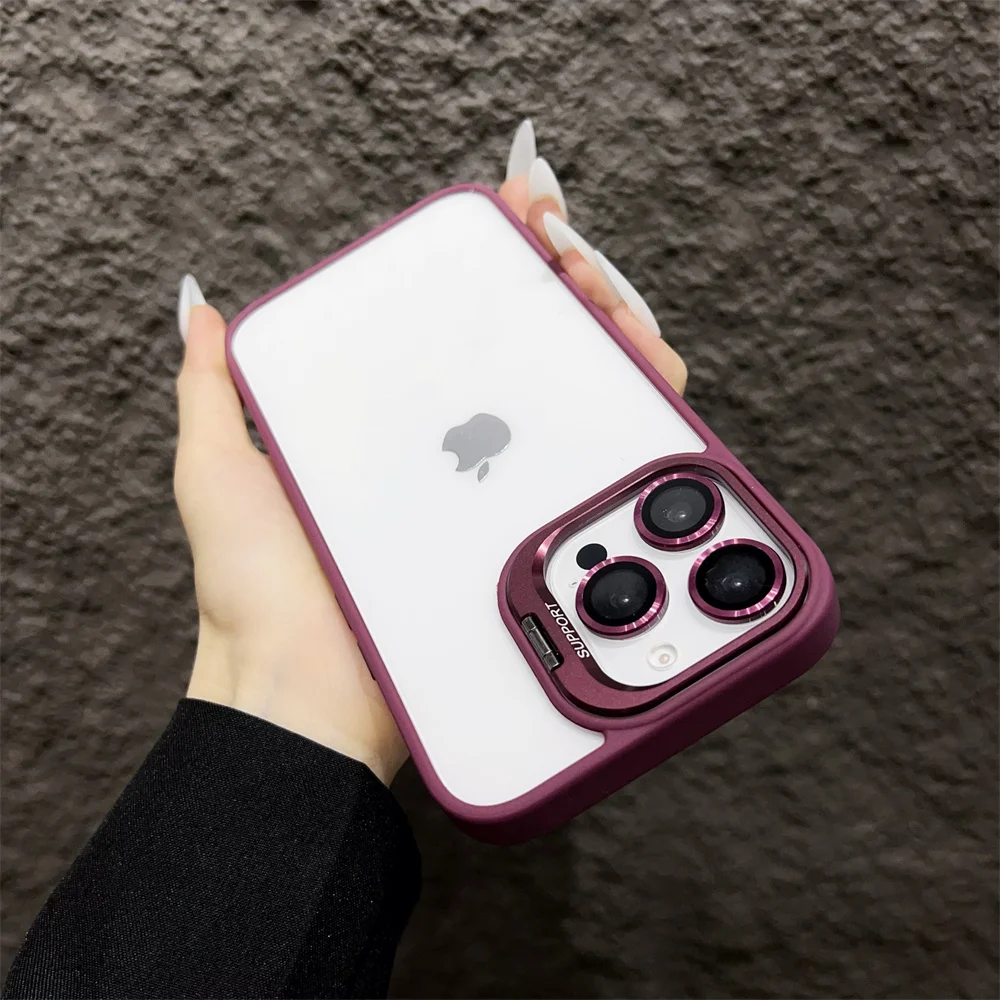 Capa Para Iphone (iphone 16 Pro, Magenta), Com Película Protetora Transparente Para A Câmera.