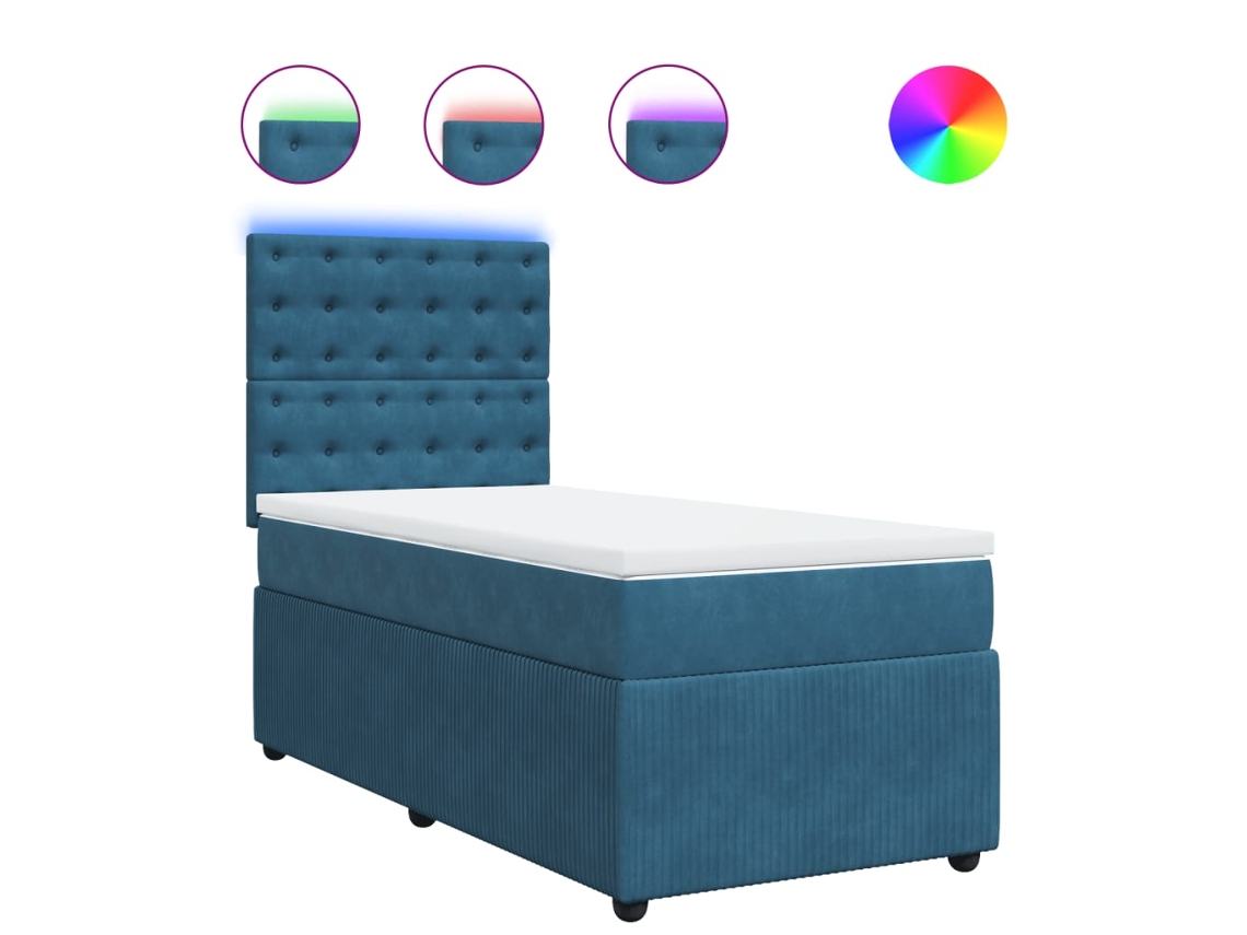 Box Spring Bed, Box Spring Beds Vidaxl Azul Veludo (100 X 200 Cm)