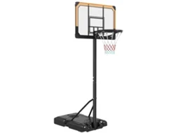 Cesta De Basquete Autoportante, Altura Ajustável De 213 A 243 Cm, Com Base Ponderada, Rodas E Painel Traseiro Resistente. Preta.