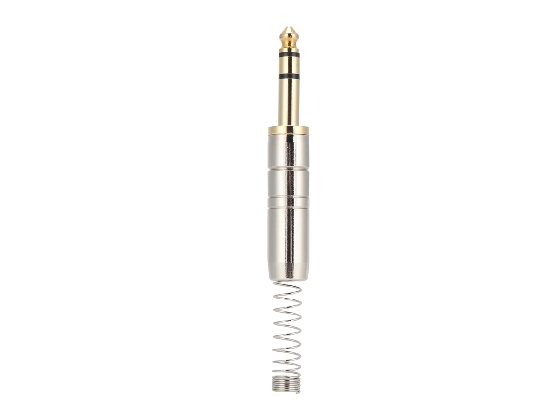 Conector Estéreo de Áudio 6.35mm Dourado Soldável Diy para Cabo de Guitarra Elétrica