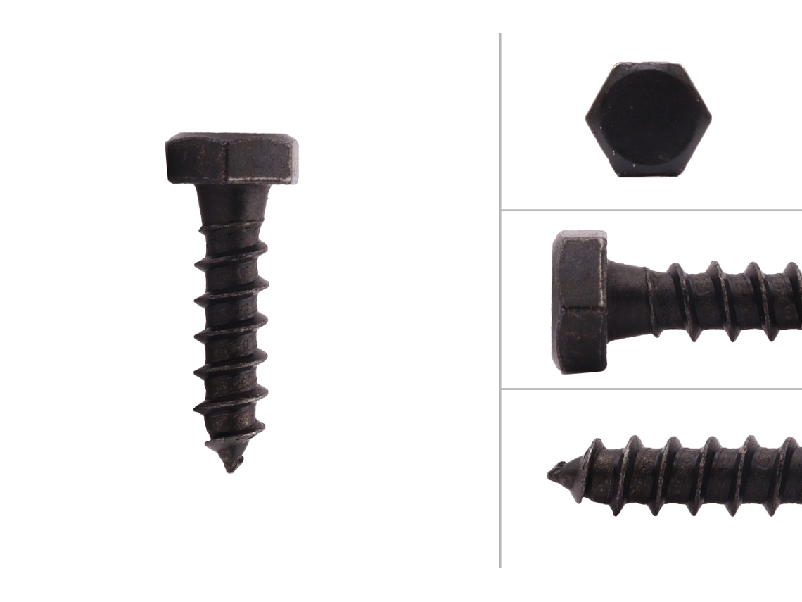 Parafusos Sextavados Pretos de Madeira M8 X 30 Mm 25 Peças WOVAR