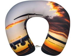Travesseiro de Viag Sunset Airplane em Espuma Viscoelástica Suporte para o Pescoço Casa e Escritório 100 %