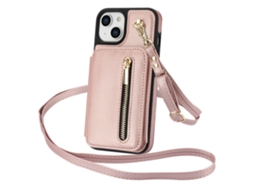 Suporte Casa Pega Ouro Para Iphone 13 Pele Sintética Rosa