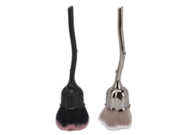 2pcs Brocha De Maquillaje De Rosa Suave Fluffy Para Polvo Rostro Blush Y Quitapolvos De Uñas