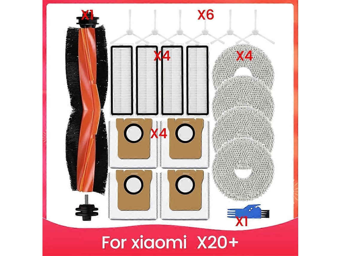 For X20+ Robot Vacuum Cleaner Main Side Brush Hepa Filter Mop Cloth Dust Bags Replacement Parts Acc
