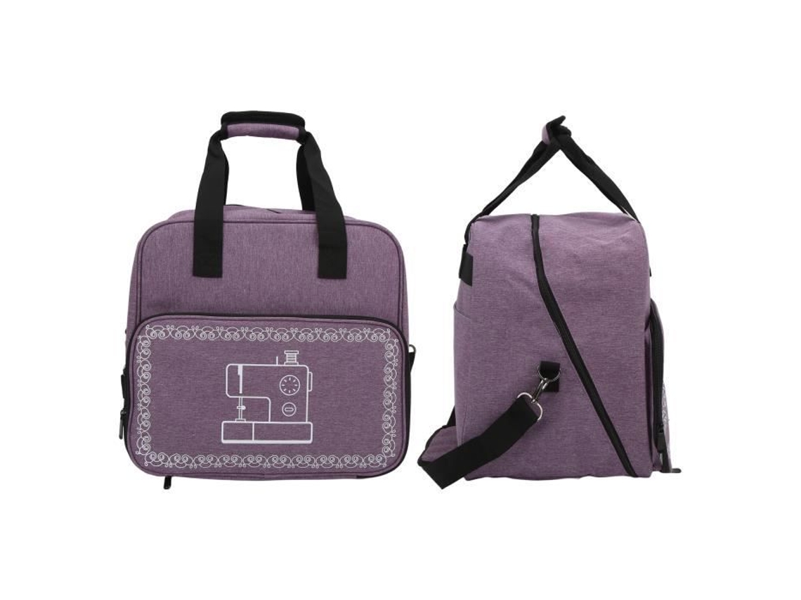 Bolsa para Máquina de Costura Bolsa para Máquina de Costura Grande Capacidade Durável Prática Design de Retrosaria com Agulha Roxa HURRISE