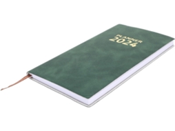 Agenda Diária De 365 Dias Em Couro Sintético Verde Escuro, Caderno De Papel Liso, Formato Portátil Para Gokoco (2024)