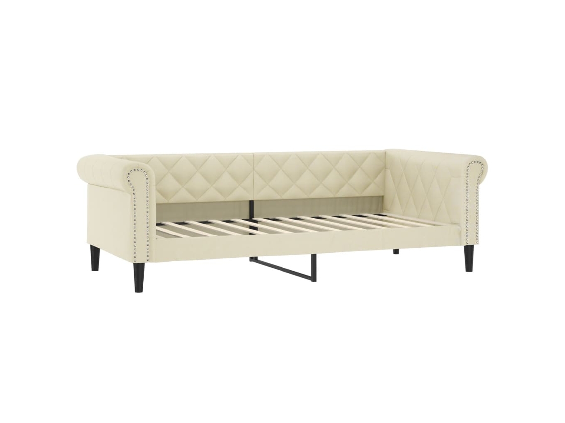 Day Bed, Day Beds Vidaxl Creme Couro Artificial (80 X 200 Cm)